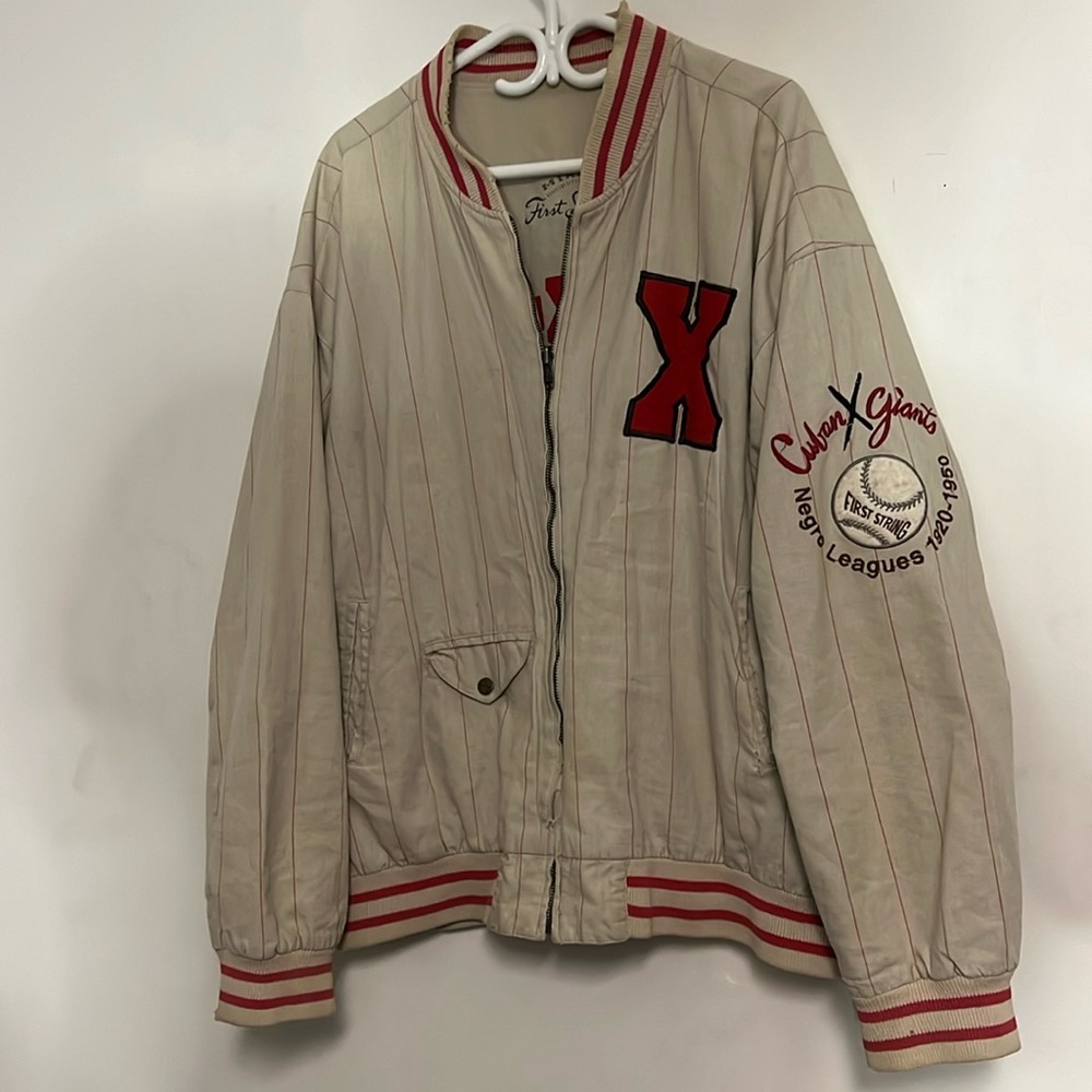 Cuban X Giants Vintage 90s Negro League Baseball Jacket Reversible Mirage XL